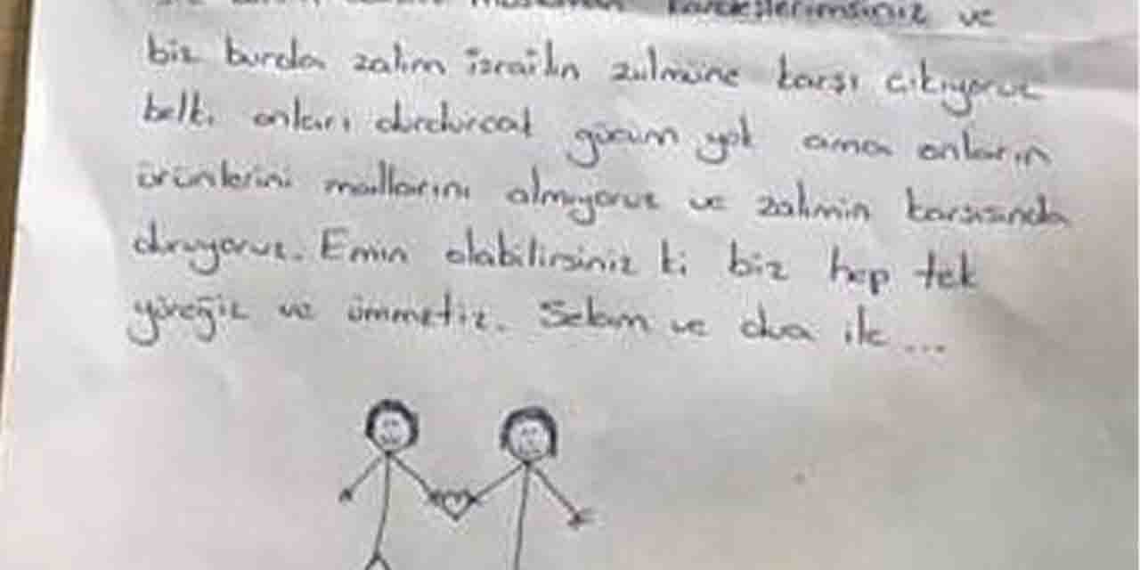 Eskişehirli minikten Gazze'ye yürek burkan mektup