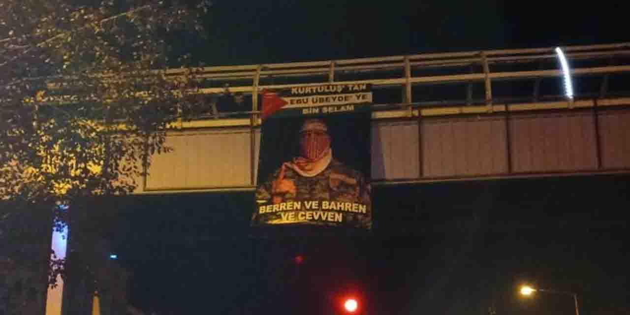 Eskişehir’de Kassam Tugayları Sözcüsü'nün posteri asıldı