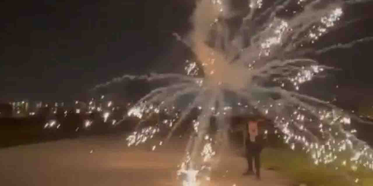 Yılbaşı kutlamasında havai fişek elinde patladı!