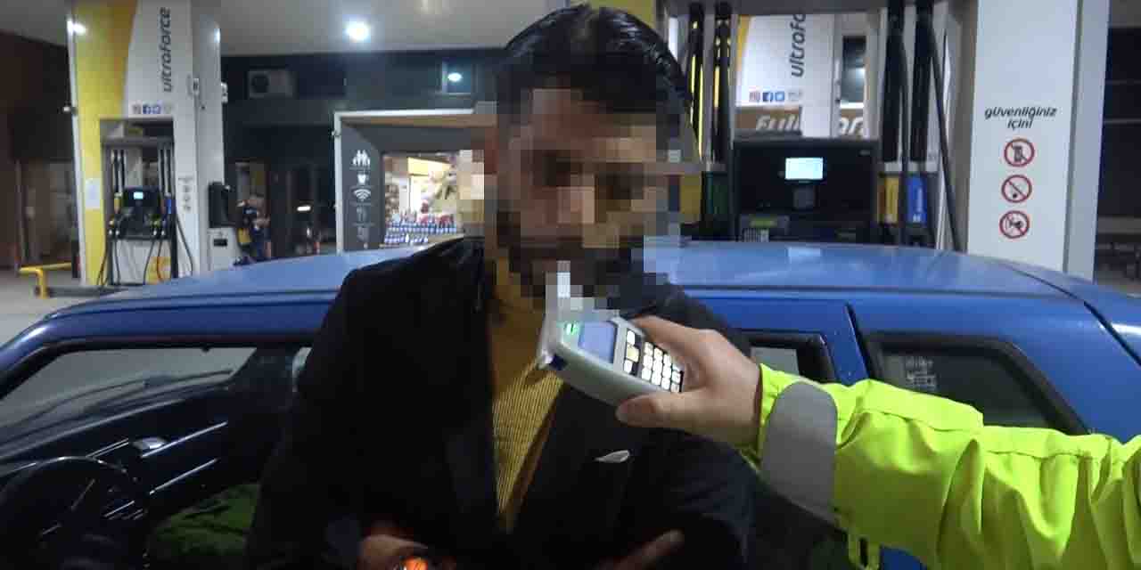 Trafik ekiplerinden kaçtığını sandı yakıt alırken yakalandı