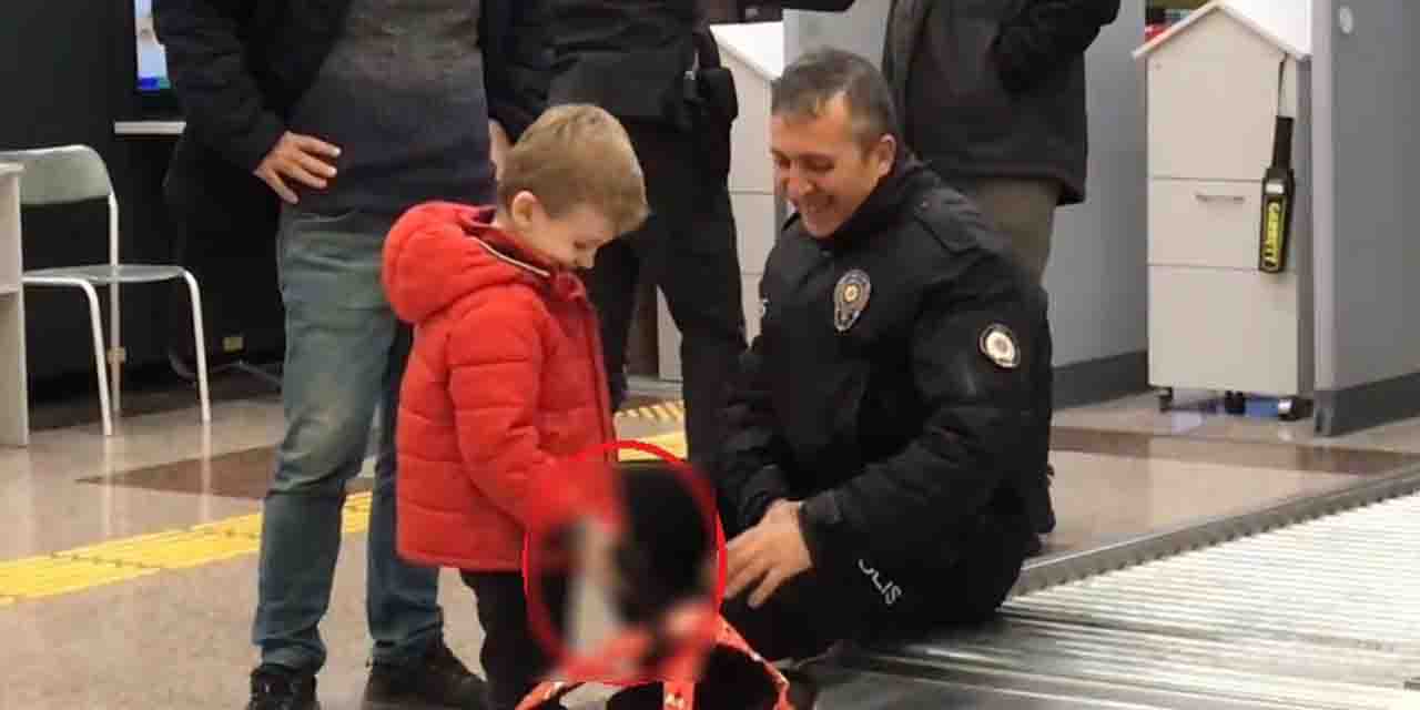 Çocuğun çantasından çıkanlar havaalanı polisini şok etti