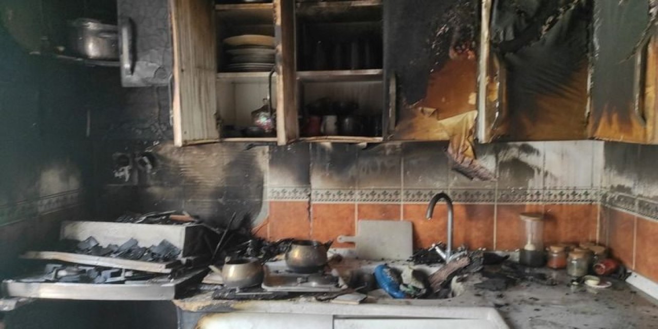 Ocakta unutulan yemek yangına neden oldu
