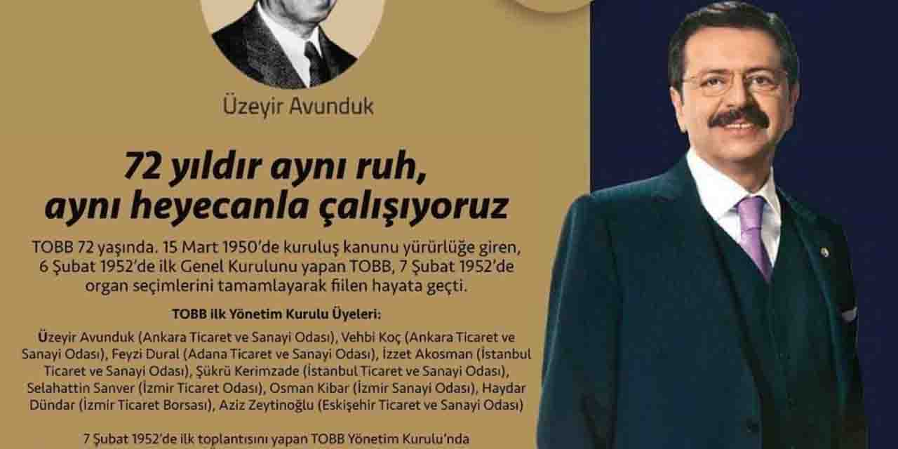 Türkiye Odalar ve Borsalar Birliği 72 yaşında