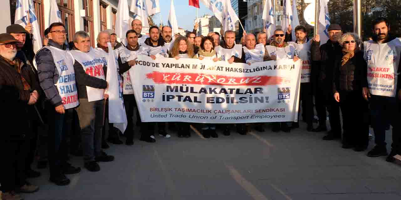 Eskişehir'de TCDD yönetimine mülakat protestosu