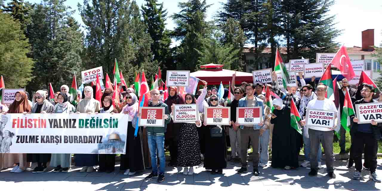 Eskişehir'de üniversitelerden Filistin için sesler yükseliyor