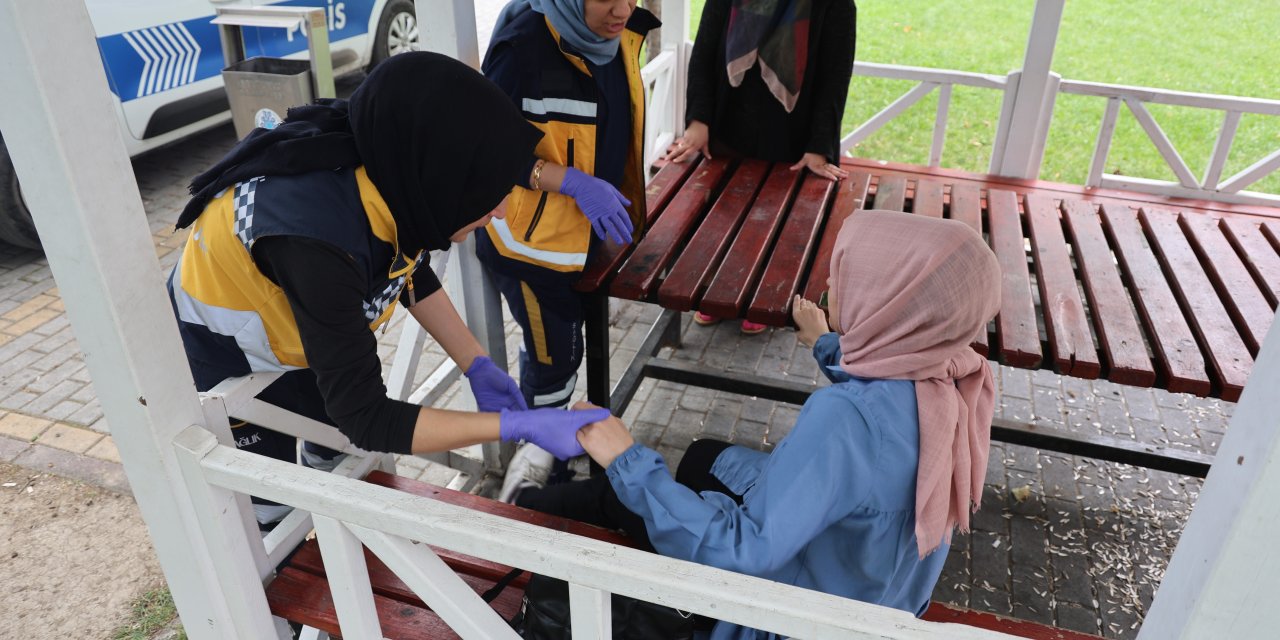 Parkta bulunan başıboş köpekler genç kıza saldırdı!