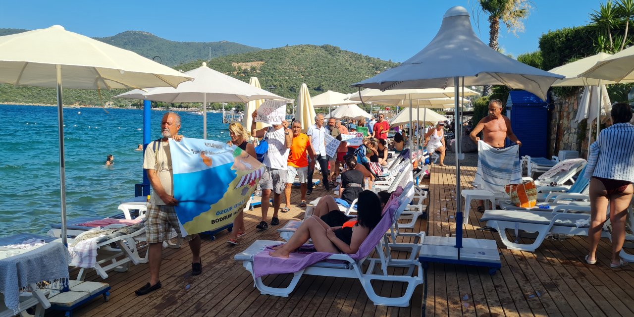 Bodrum’da kıyı eyleminde ortalık karıştı