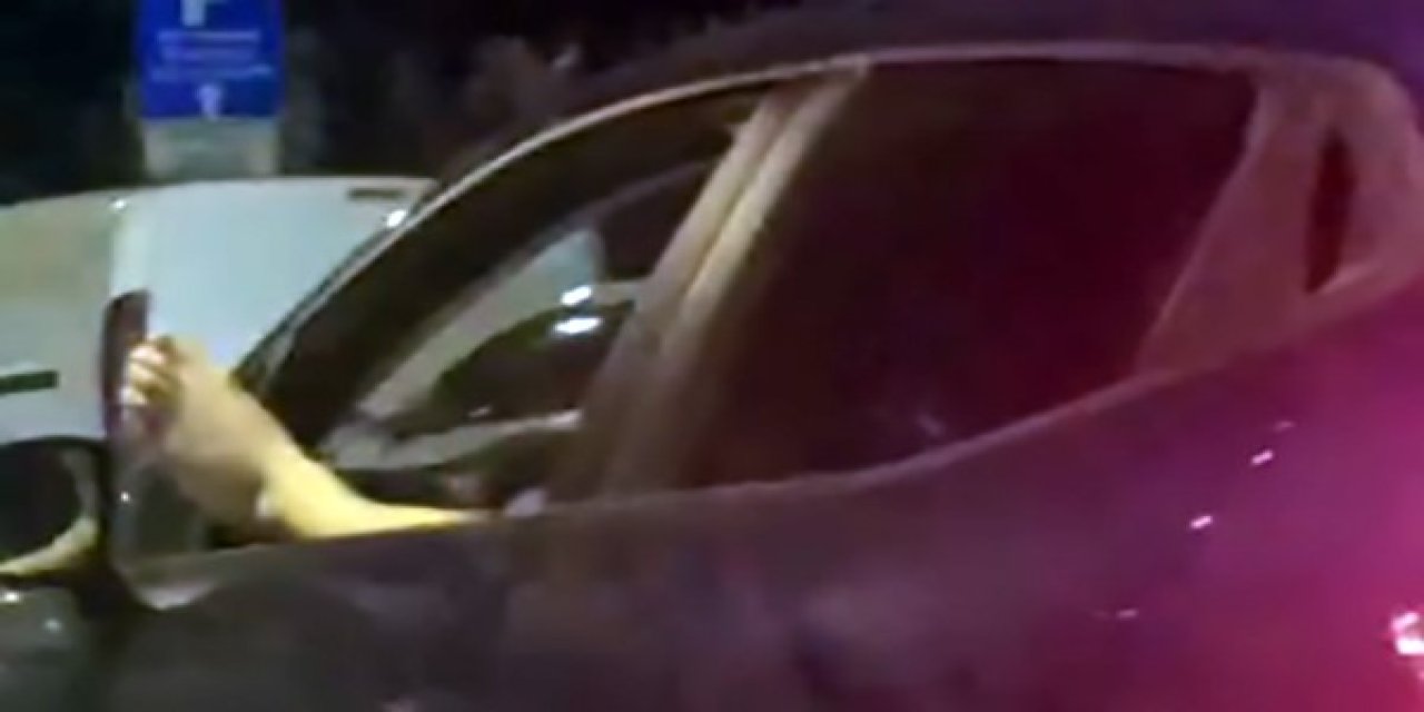Eskişehir'de garip araba kullanma yöntemi... Trafiği böyle tehlikeye soktu