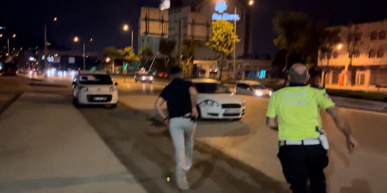 Polisin çevirmesinden kaçmak için ters yönde ilerledi