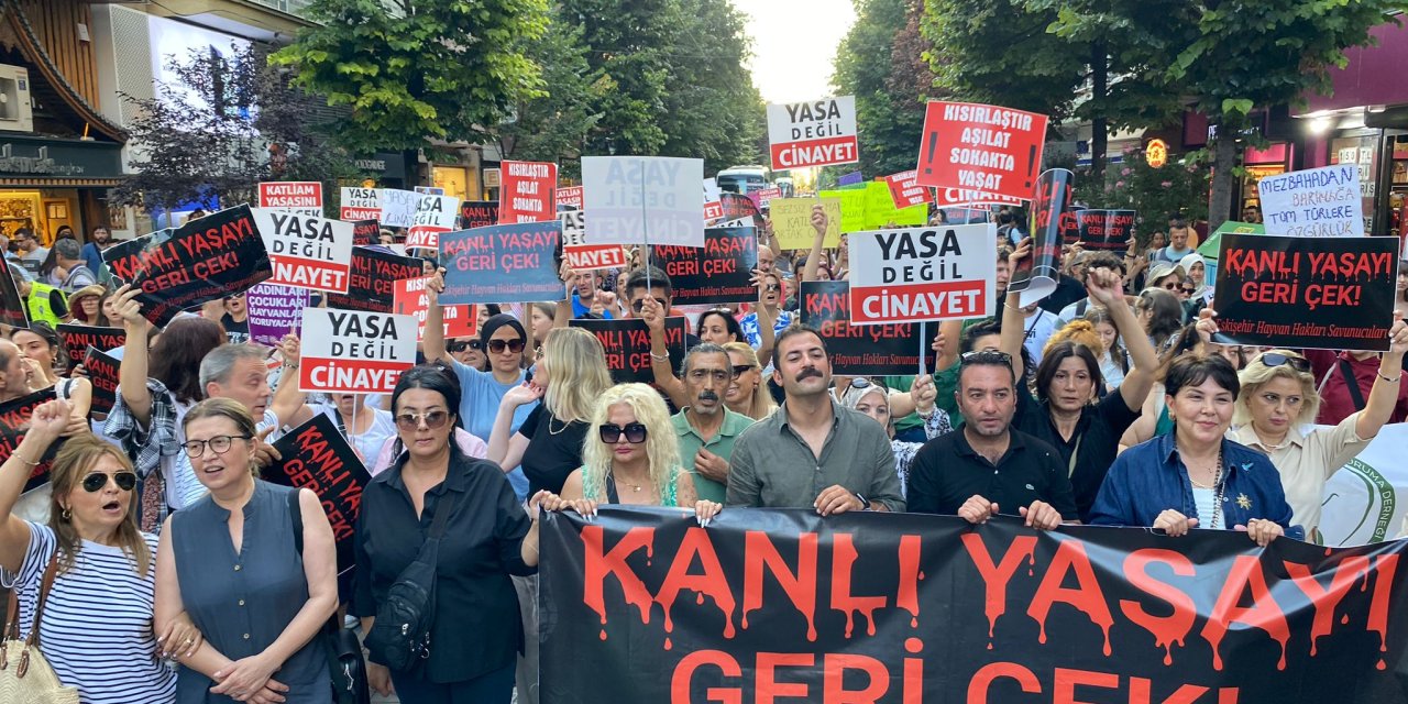 Eskişehir'de yüzlerce kişi sokak hayvanları için yürüdü