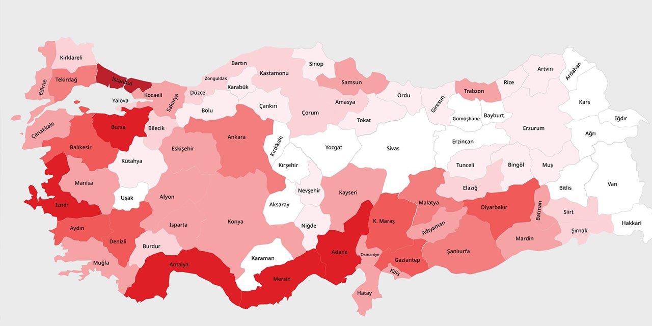 Türkiye'nin sıcaktan en çok bunalan şehirleri belli oldu
