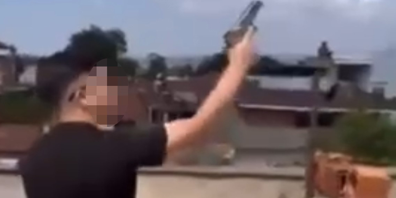 14 yaşındaki çocuğun havaya ateş açtığı görüntüler şok etti