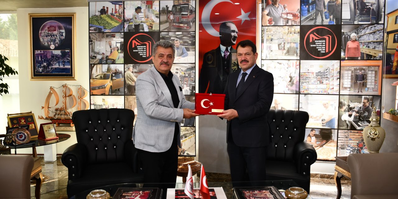 Başsavcı Ali Yeldan’dan Esnaf Odaları Birliğine veda ziyareti