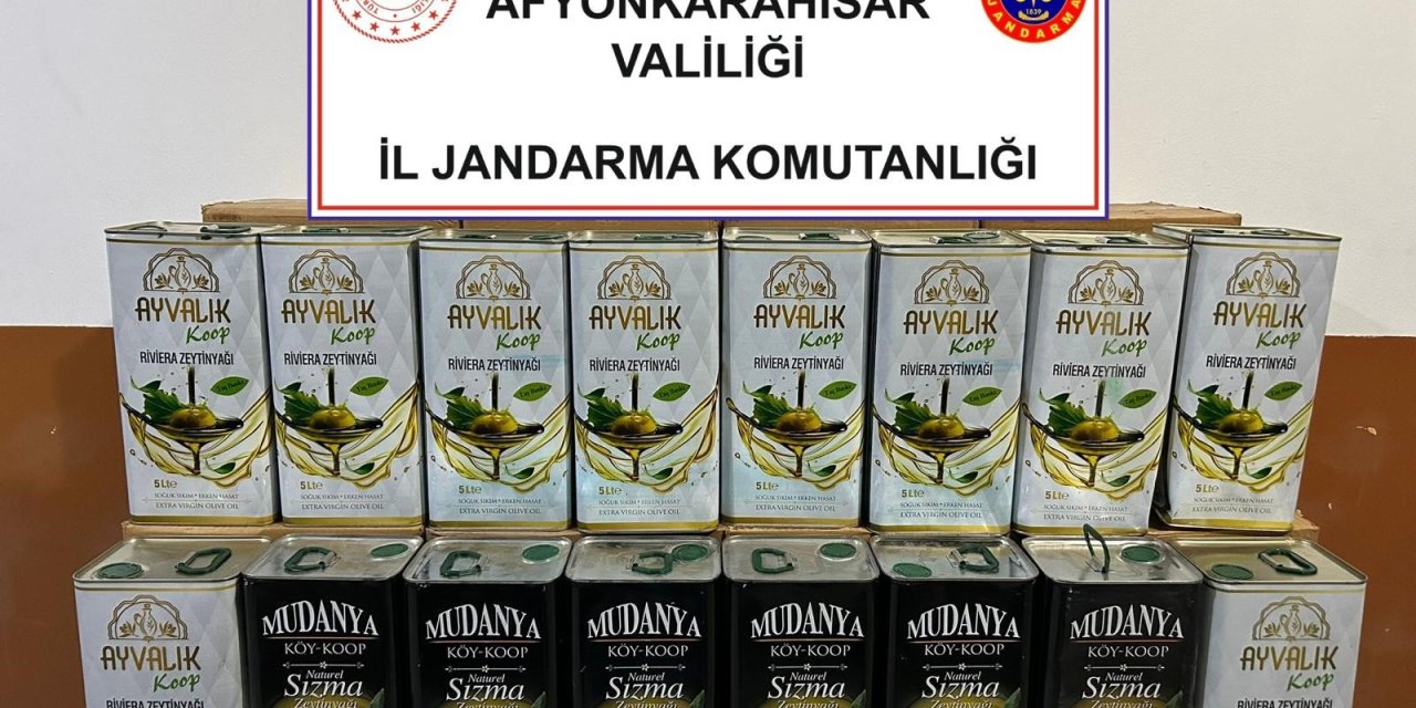 Afyon'da jandarma ekipleri sahte zeytinyağı ele geçirdi
