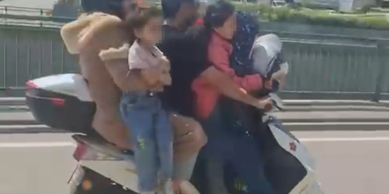 Bursa’da motor üzerinde tehlikeli yolculuk kameralarda