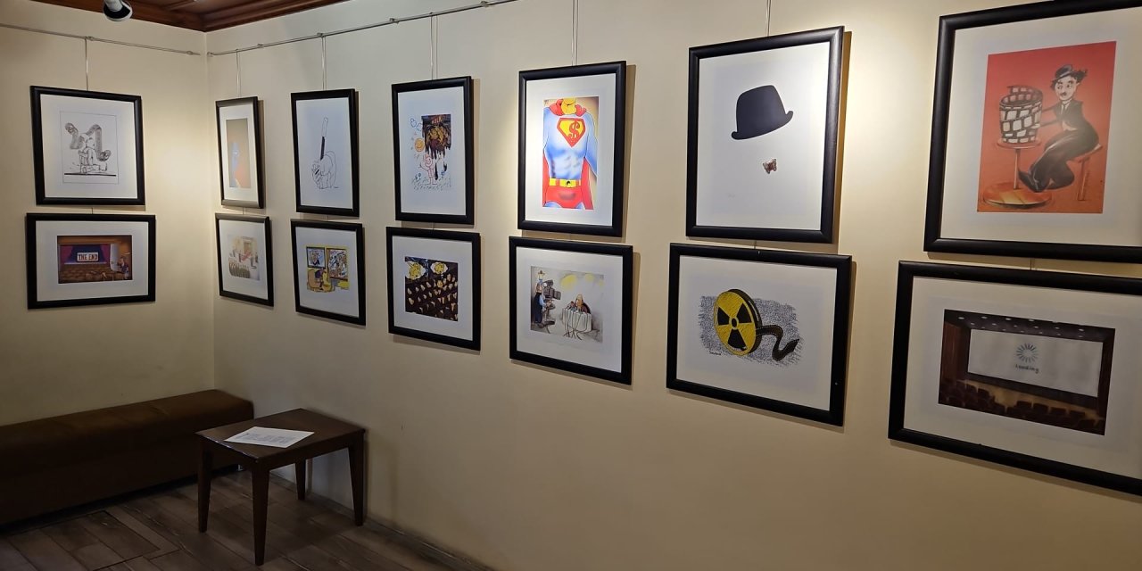 “Sinema Konulu Karikatür Yarışması Sergisi” açıldı