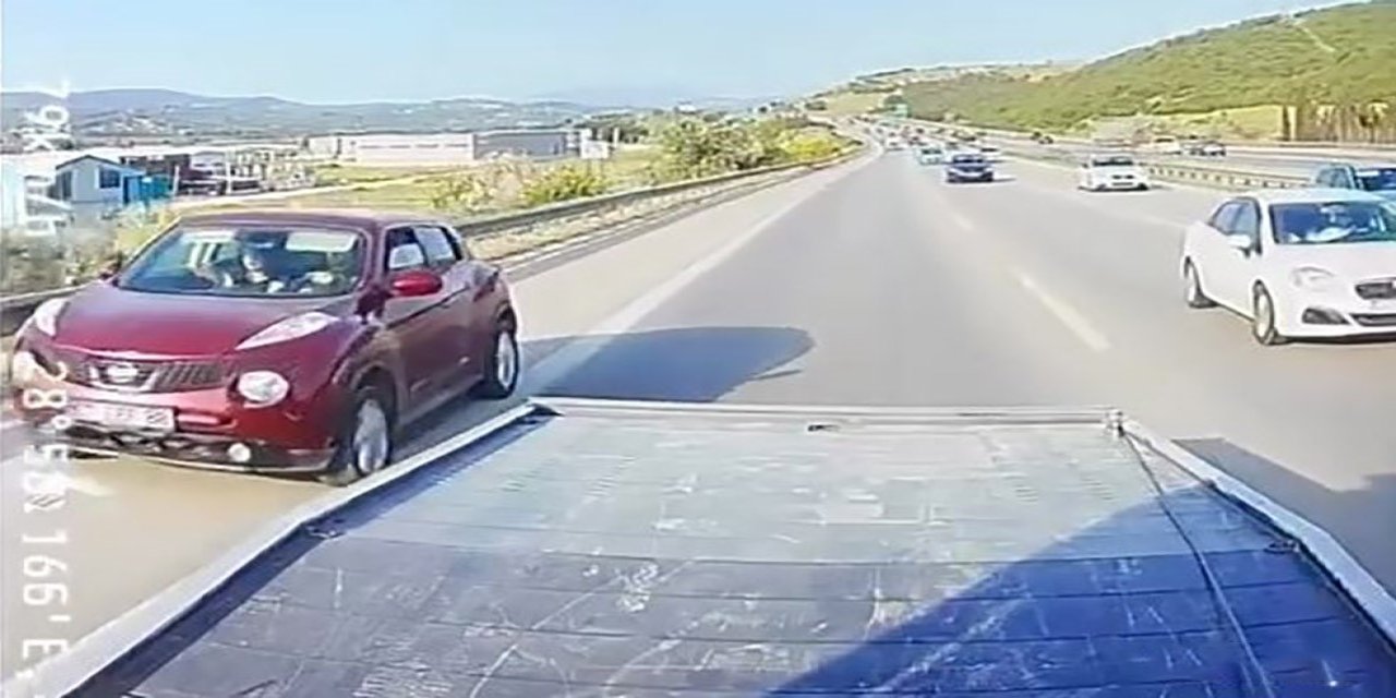 Araçların arasında zikzak çizdi