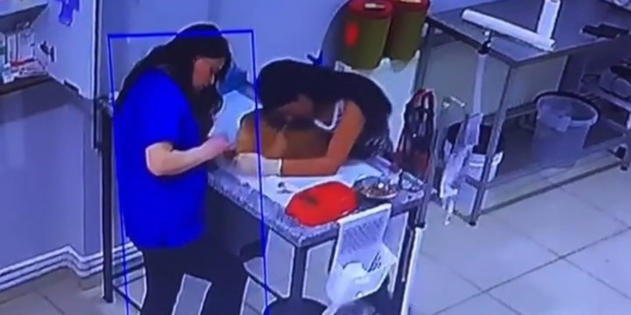 Köpeği veterinerde tedavi görürken bayıldı