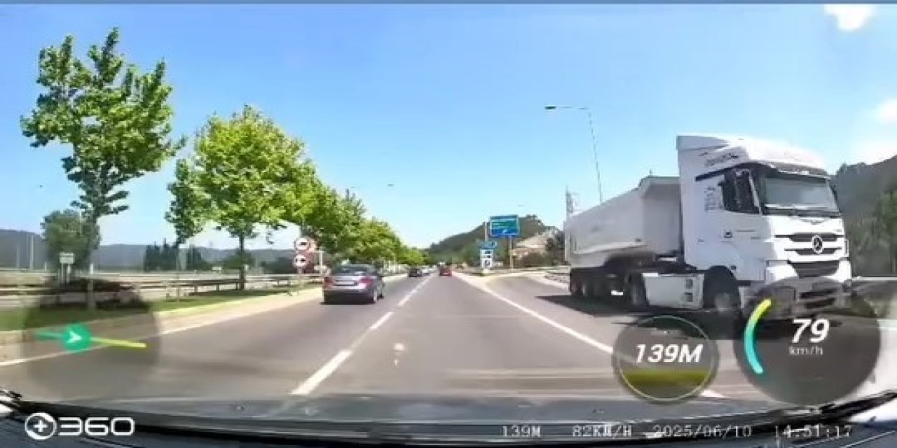 Tır sürücüsü otobanda ters yöne girdi