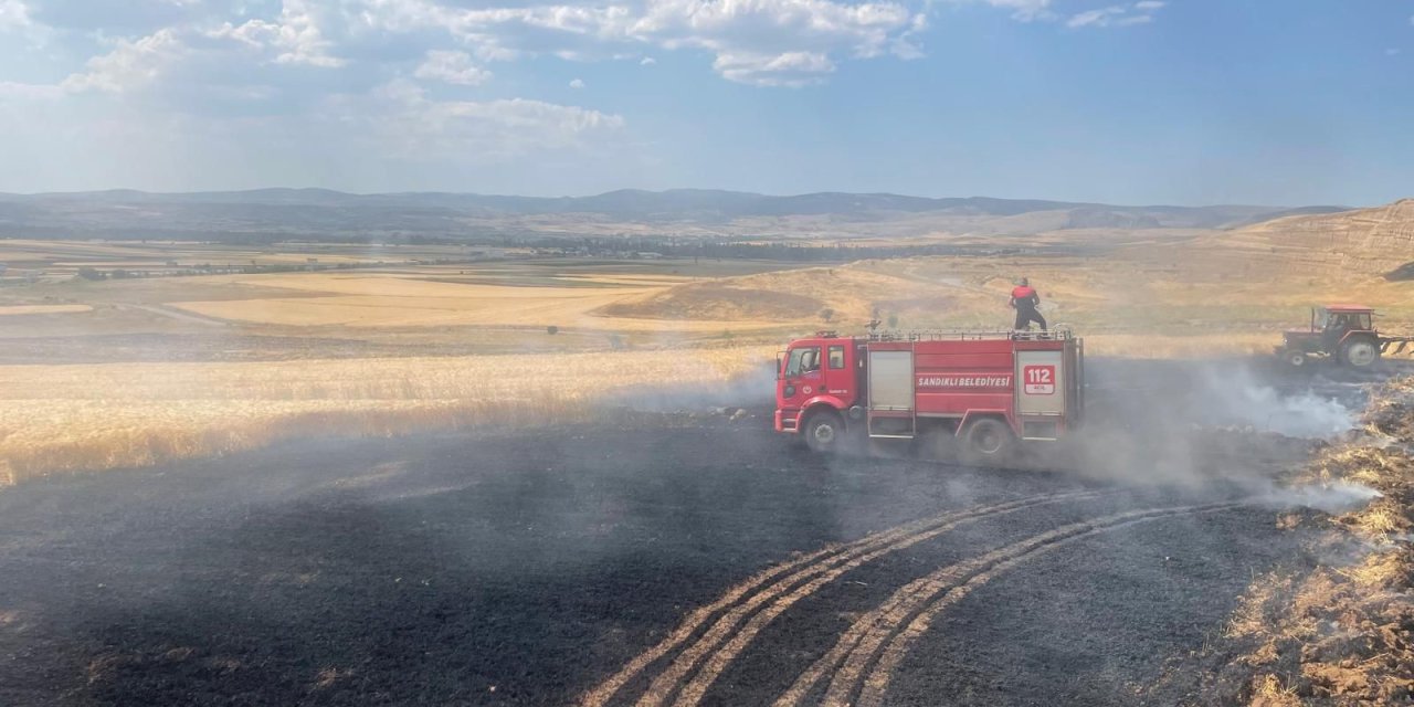 Afyon'da arpa ve buğday tarlalarında yangın!