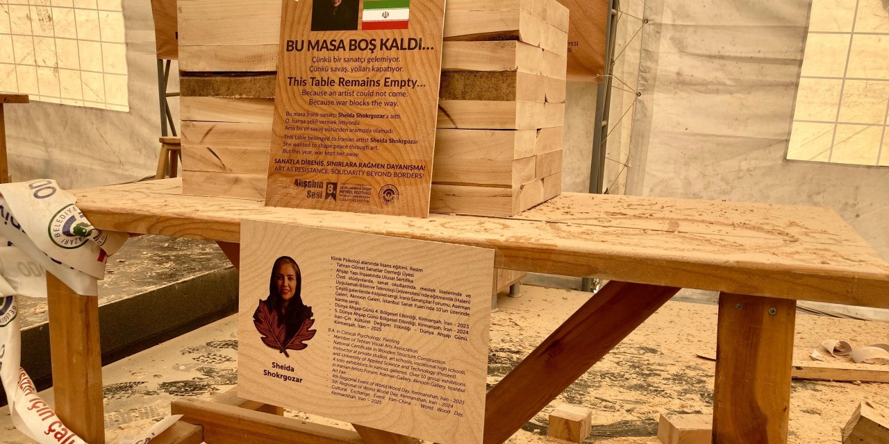 Ahşap Heykel Festivali'nde İranlı sanatçının masası boş kaldı