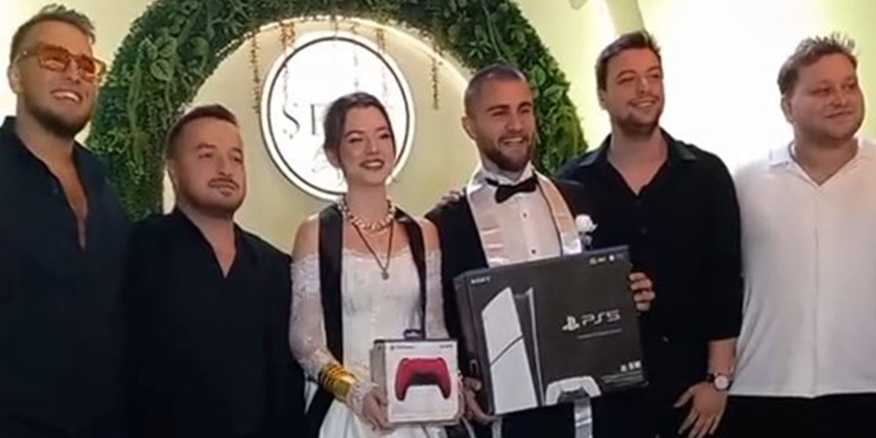 Gelin ve damada Playstation taktılar