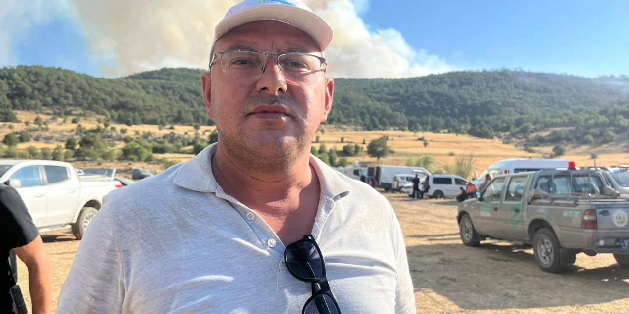 Eskişehir'de operatör alevlerin ortasında kaldı