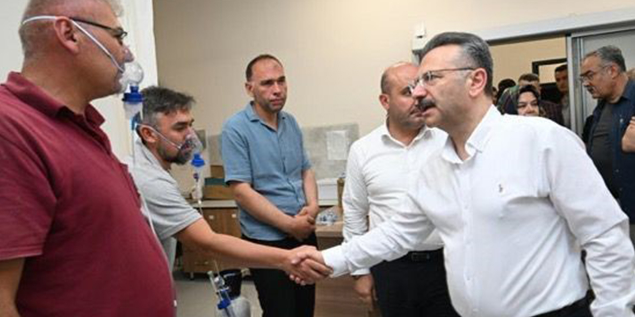 Vali Aksoy yangında yaralananları ziyaret etti