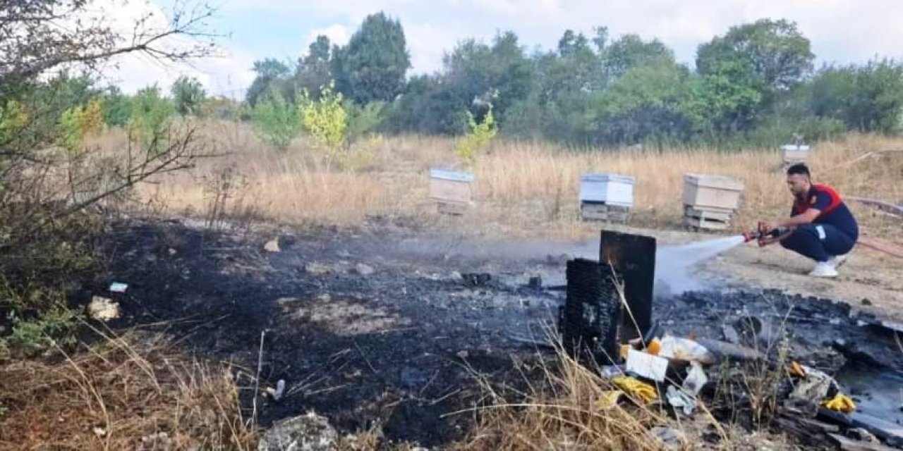 Kütahya’da çıkan yangında üzen görüntü