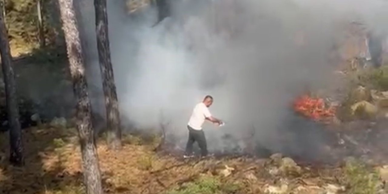 Orman yangınına ilk müdahale duyarlı vatandaşlardan geldi