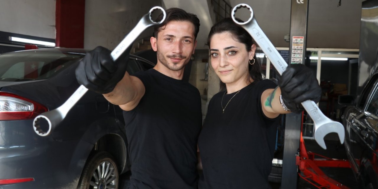 Kocasının yanında usta oldu