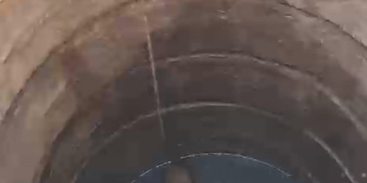 Kuyuya düşen köpek böyle kurtarıldı