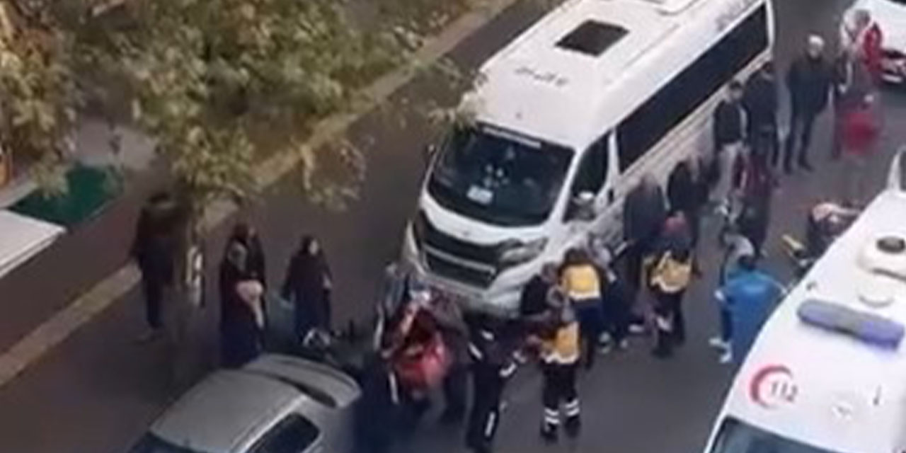 Kurye kaygan yolda kaza yaptı