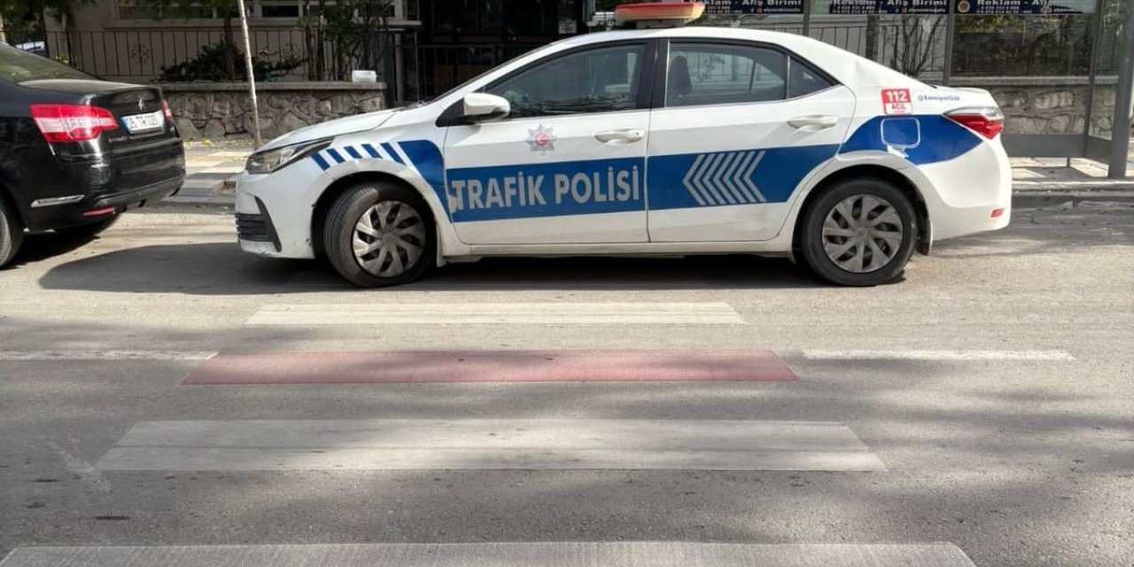 Polis aracına trafik cezası kesildi