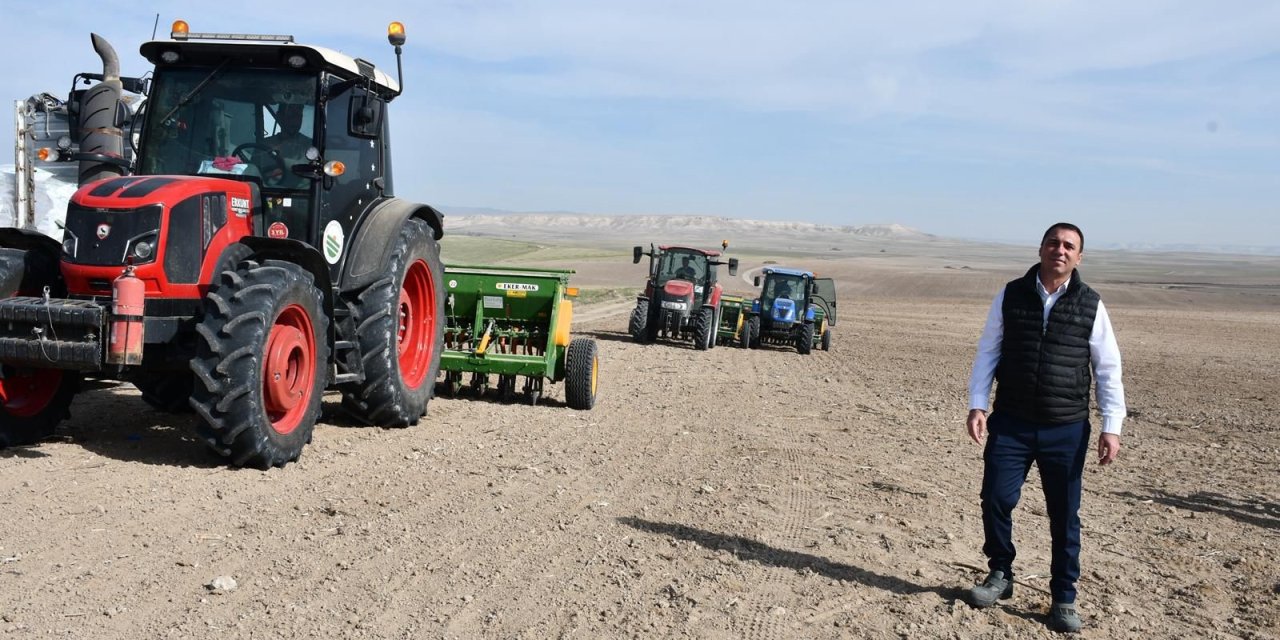 Beylikova'da hububat ekim çalışmaları başladı