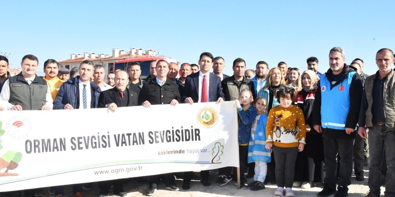 Şehit Eyüp Dereli'nin ağaçlandırma sahasına 5 bin fidan dikildi