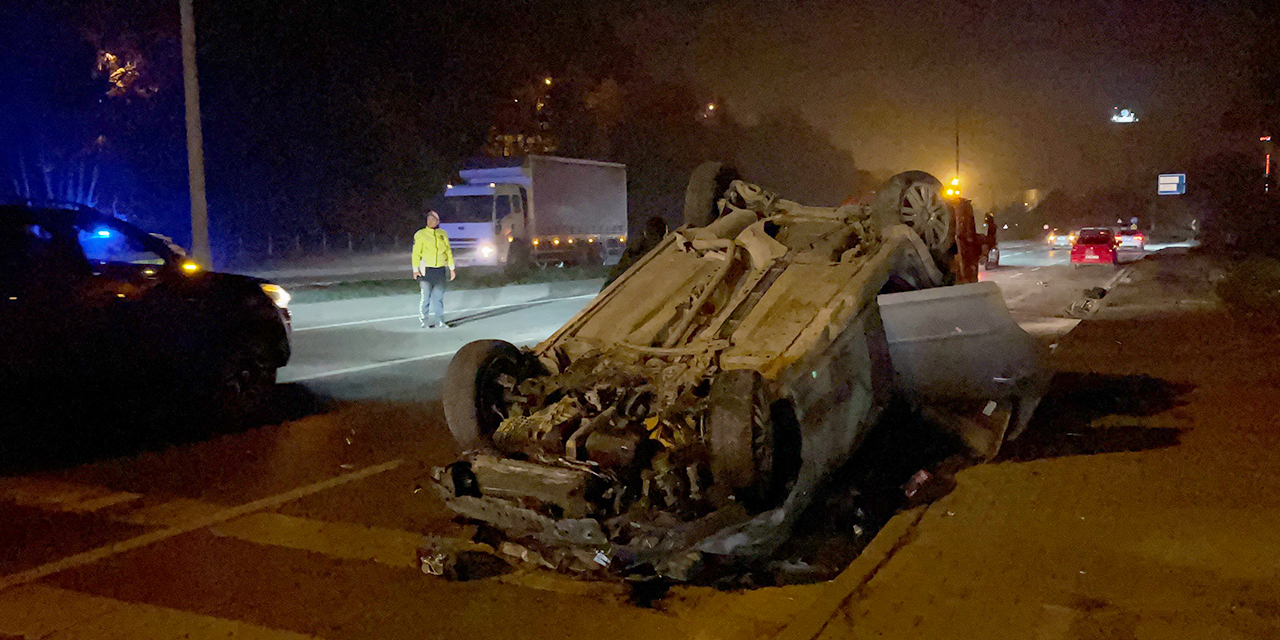 Eskişehir'de kontrolden çıkan araç takla attı!