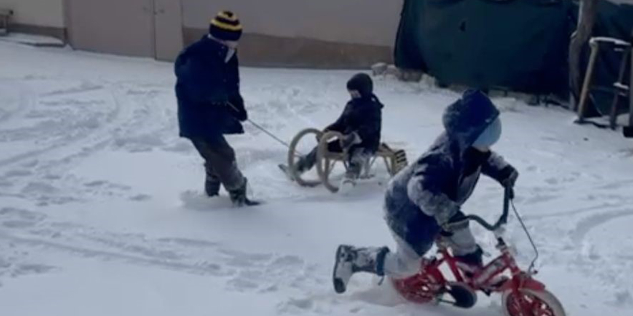 Mihalıççık'ta çocuklar karın keyfini çıkardı