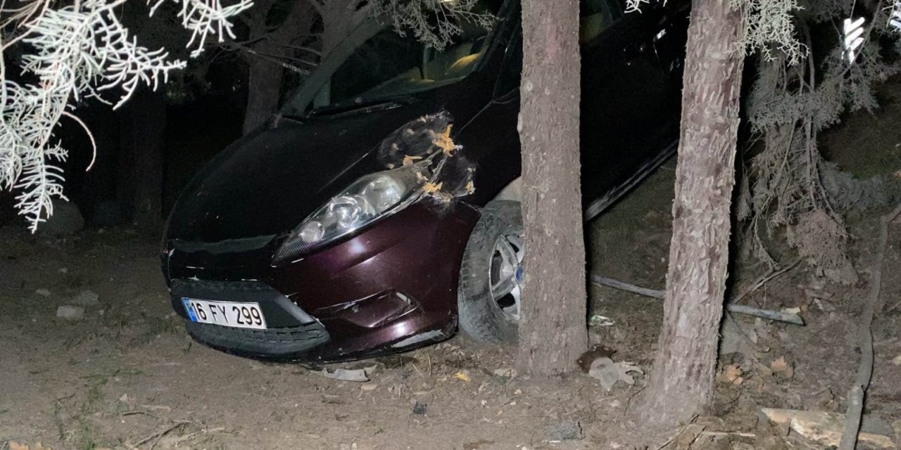 Otomobil alışveriş merkezi bahçesine uçtu