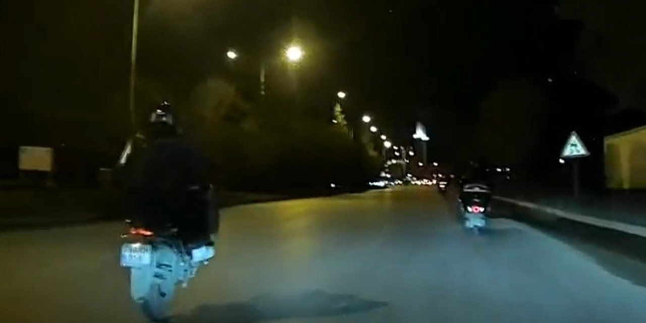 Eskişehir'de motosiklet sürücüsü trafiği böyle tehlikeye attı