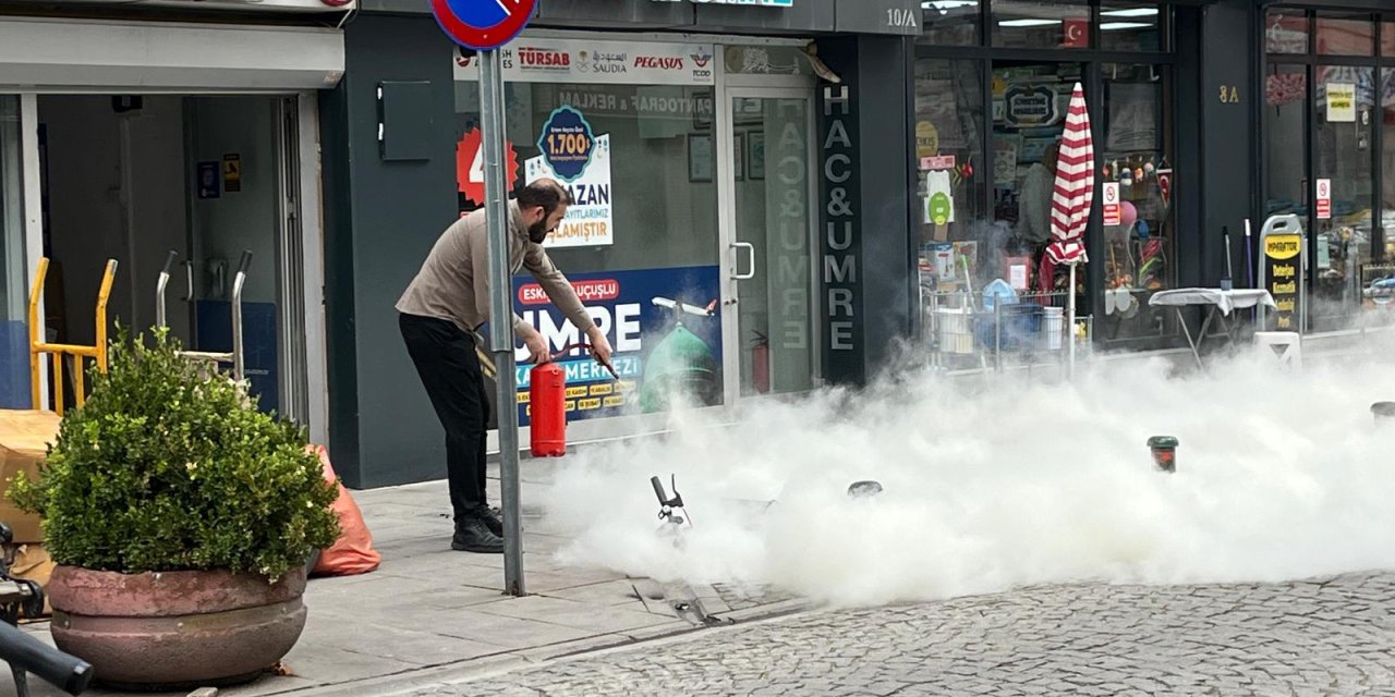 Eskişehir'de park halindeki scooter patladı