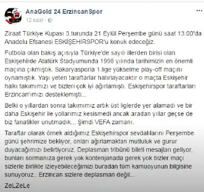 ERZİNCANDA  ES-ES HEYECANI