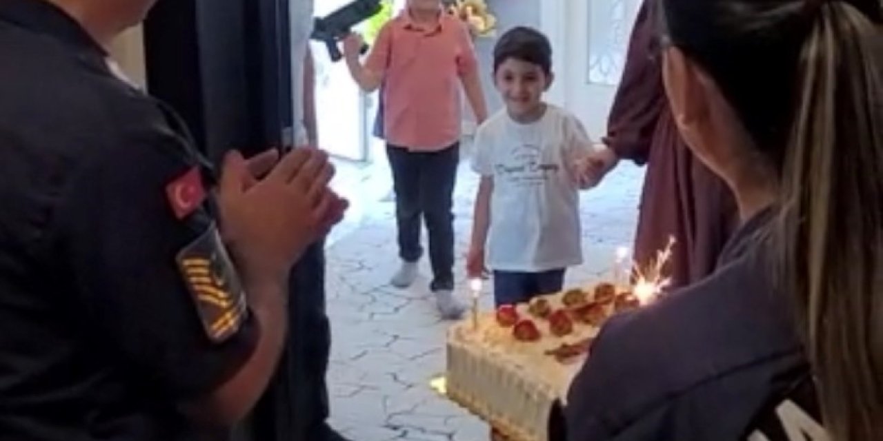 Jandarmadan şehit çocuğuna sürpriz doğum günü