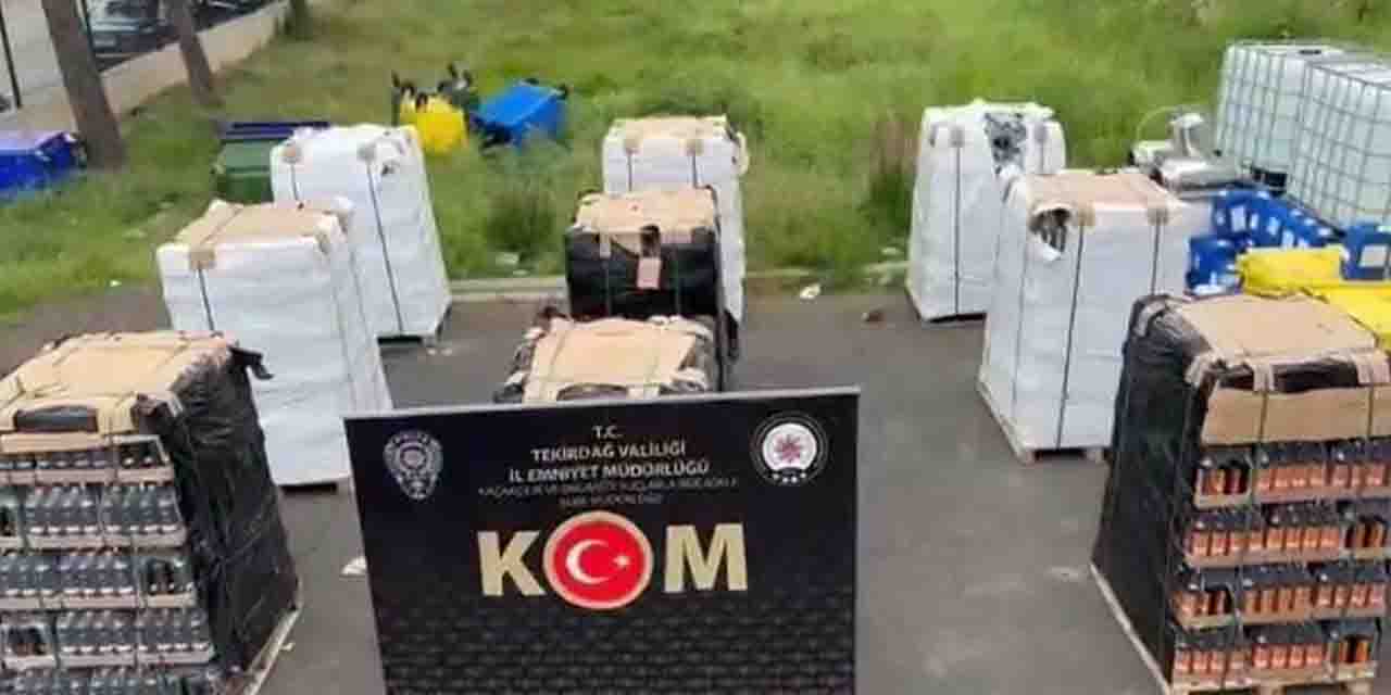 Tekirdağ'da yasa dışı içki fabrikasına baskın