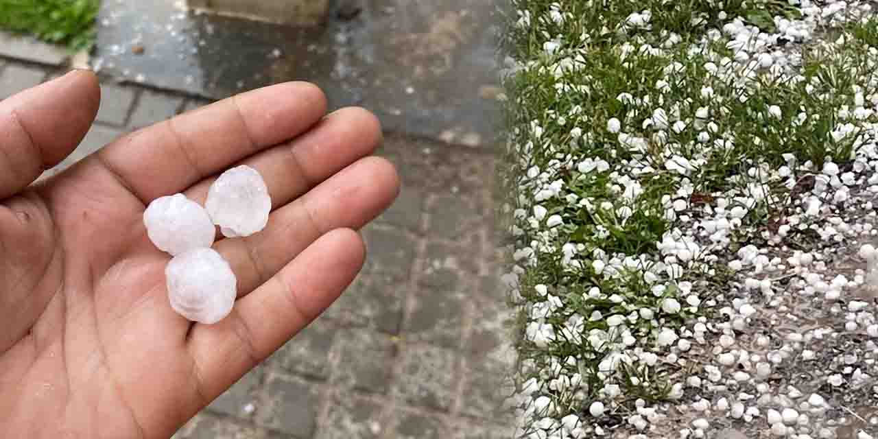 İnönü'ye ceviz büyüklüğünde dolu yağdı