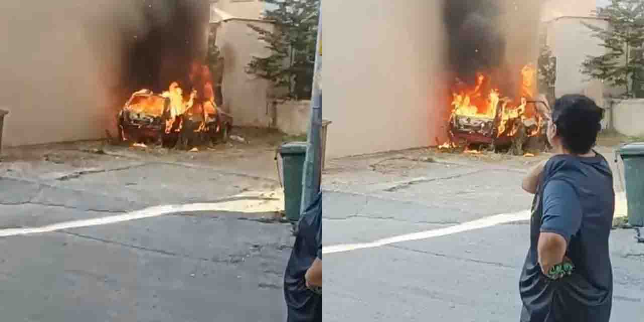 Bursa'da çocukların oyunu otomobili kül etti