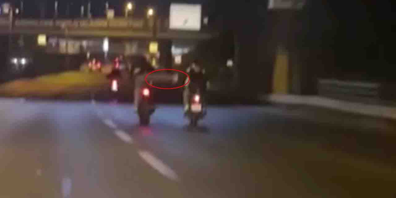 Motosikletli grubun hareketleri 'pes' dedirtti