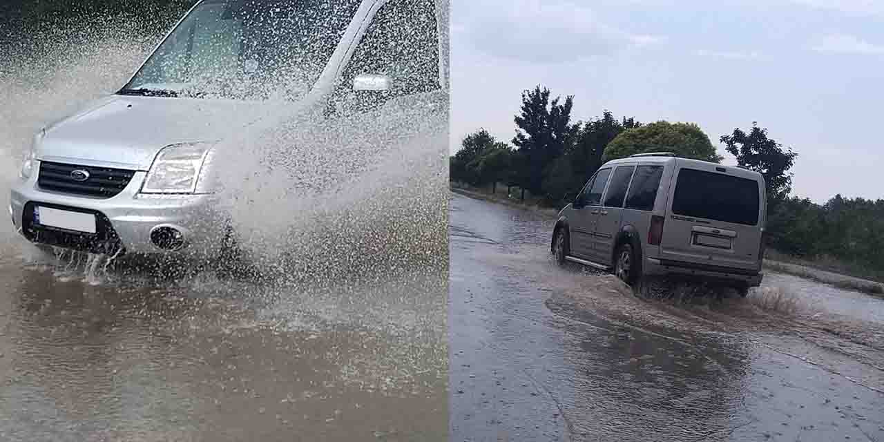 Eskişehir'deki sağanak sürücülere zor anlar yaşattı