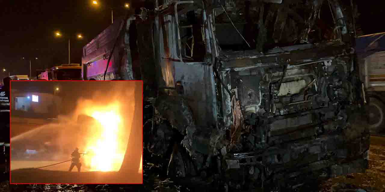 Eskişehir'de alkollü sürücünün tırı alev topuna döndü