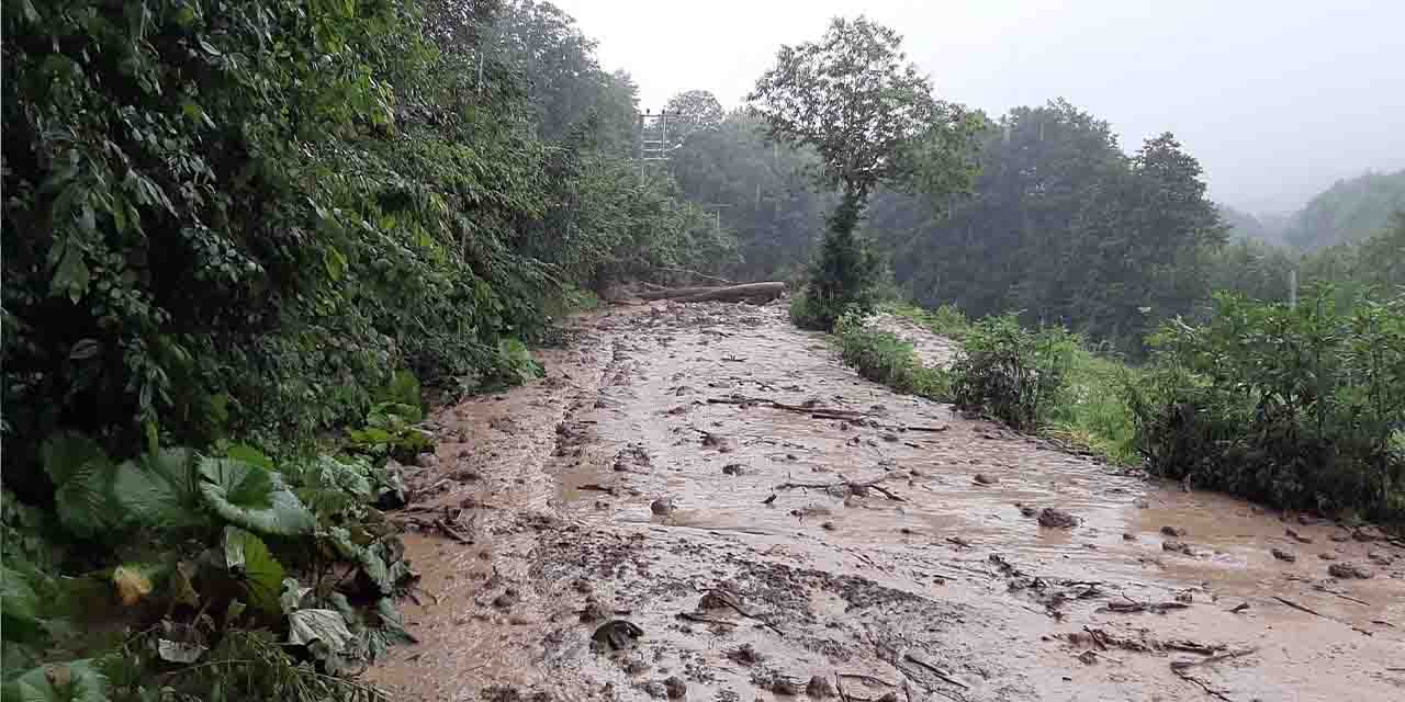 Sakarya'da 7 mahalleyi bağlayan yolu heyelan kapadı